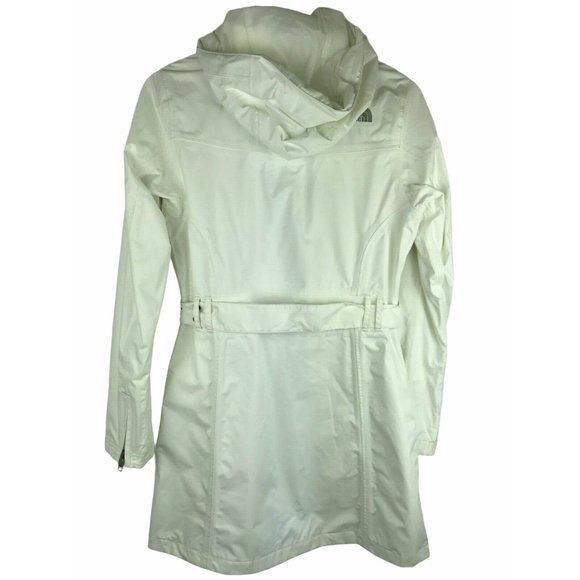 The North Face White Long Trench Coat Rain Jacket XS, Long, Detachable Hood - Picture 4 of 15